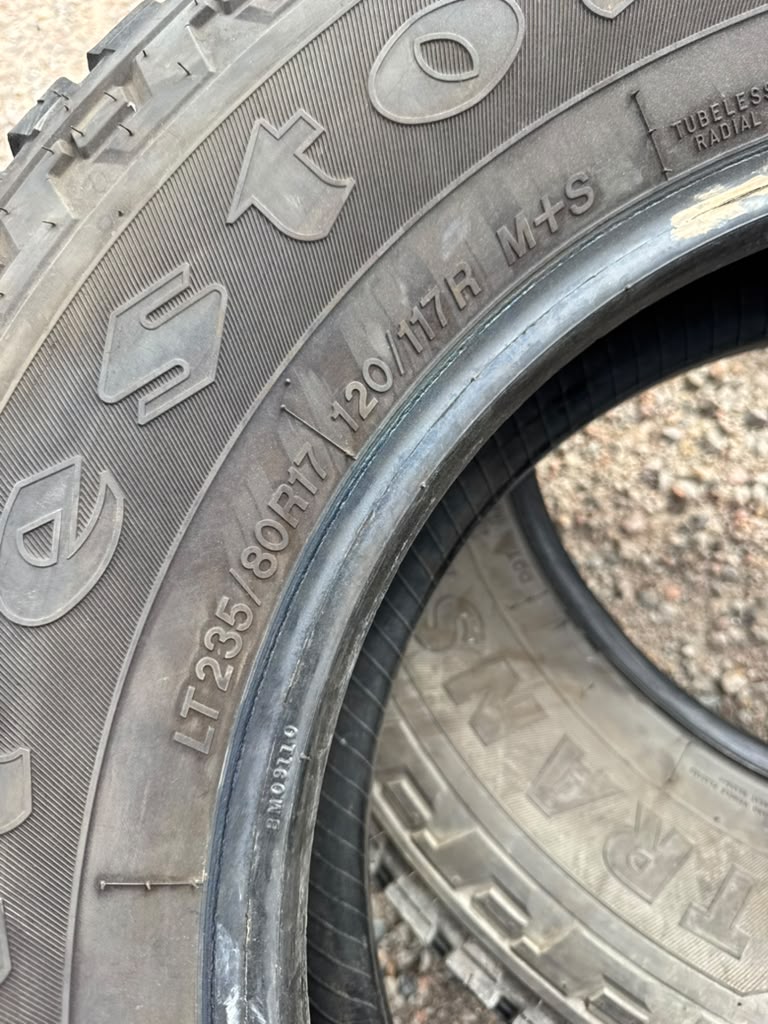 LT235/80R17 Pair (2 Used Tires) Firestone Transforce AT2 - 📍 Commerce City