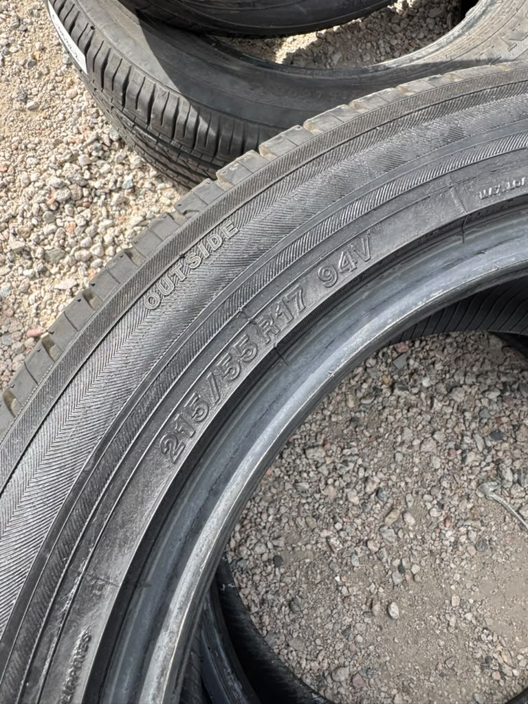 215/55R17 Pair (2 Used Tires) Yokohama YK-GTX