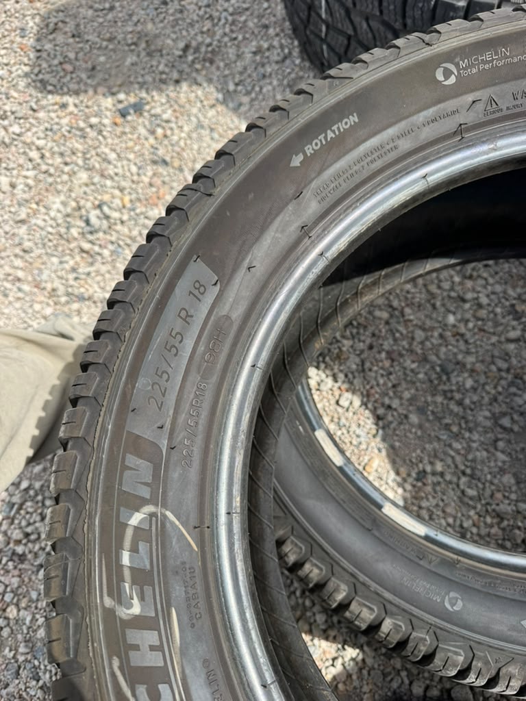 225/55R18 Pair (2 Used Tires) Michelin Cross Climate