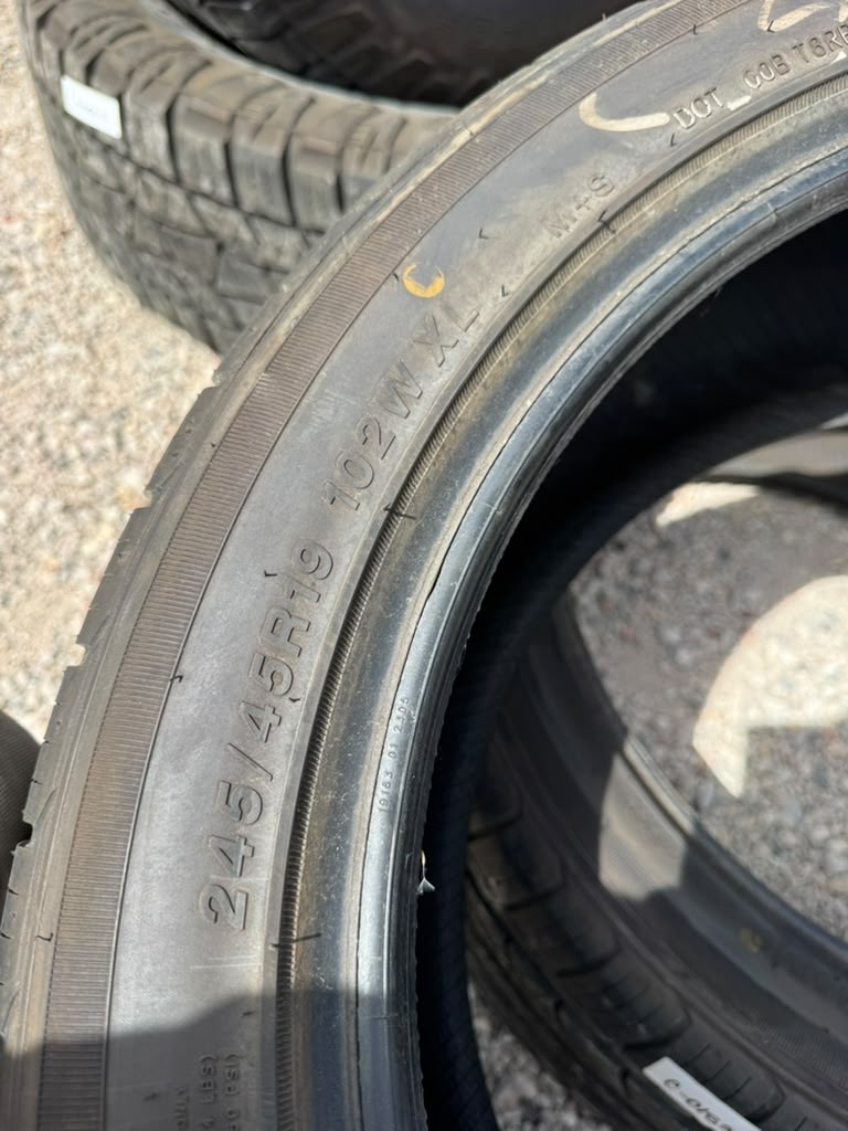 245/45R19 Pair (2 Used Tires) Milestar MS932 - 📍 Commerce City