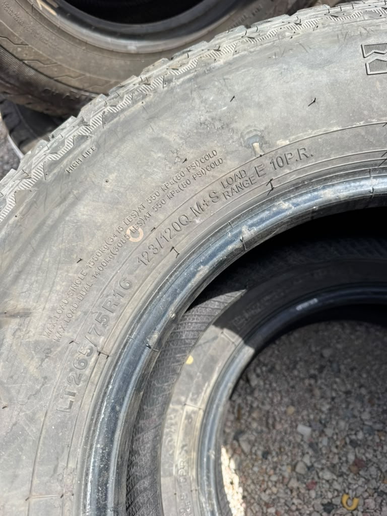 LT265/75R16 Pair (2 Used Tires) Milestar Patagonia - 📍 Commerce City
