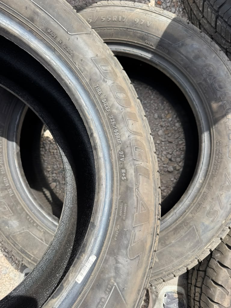 225/55R17 Pair (2 Used Tires) Douglas Touring
