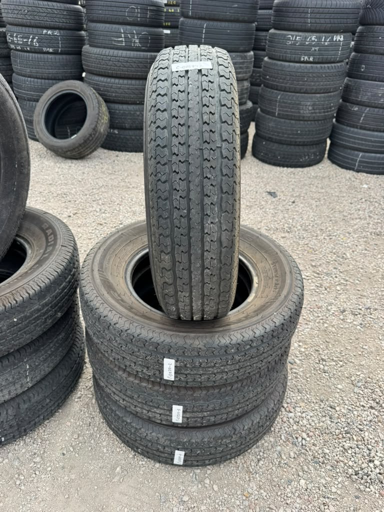 ST205/75R15 Set (4 Used Tires) Power King Towmax STR - 📍 Commerce City