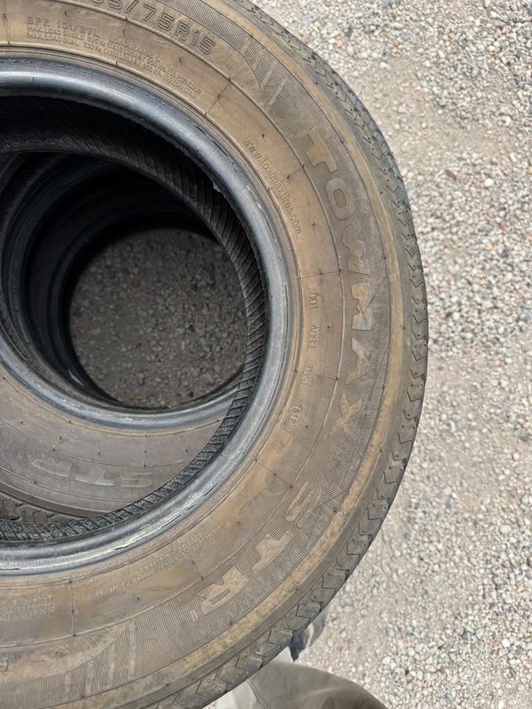 ST205/75R15 Set (4 Used Tires) Power King Towmax STR - 📍 Commerce City