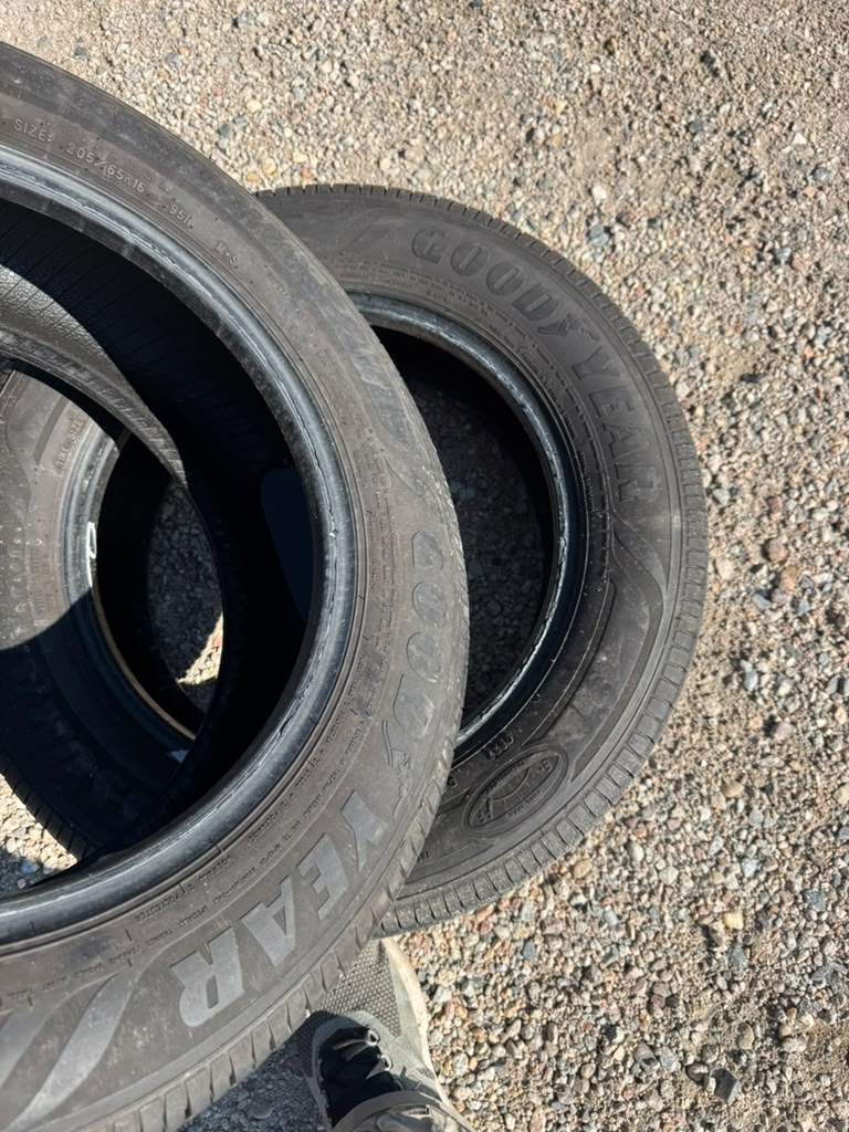 205/65R16 Pair (2 Used Tires) Goodyear Assurance FuelMax