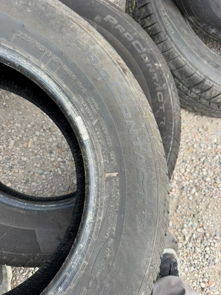 225/65R17 Pair (2 Used Tires)Continental ProContact TX