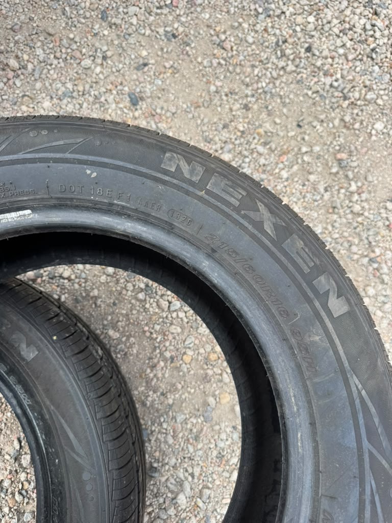 215/60R16 Pair (2 Used Tires) Nexen N5000 Plus