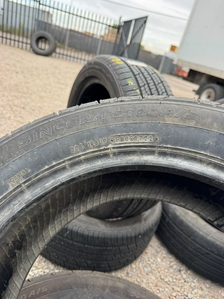225/55R17 Pair (2 Used Tires) Falken Sincera ST80