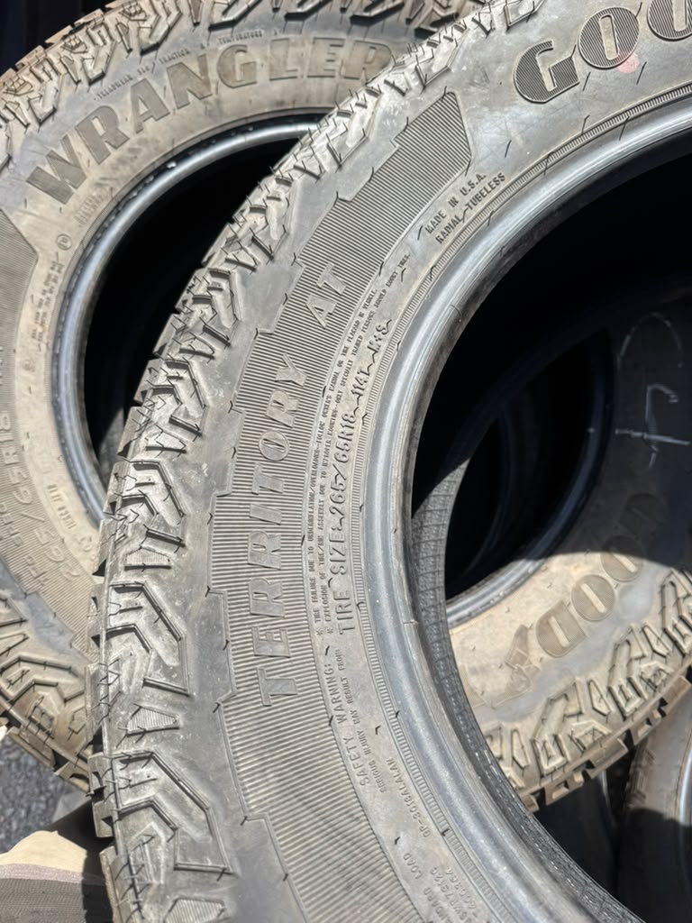 265/65R18 Set (4 Used Tires) Goodyear Wrangler Territory AT - 📍 Commerce City