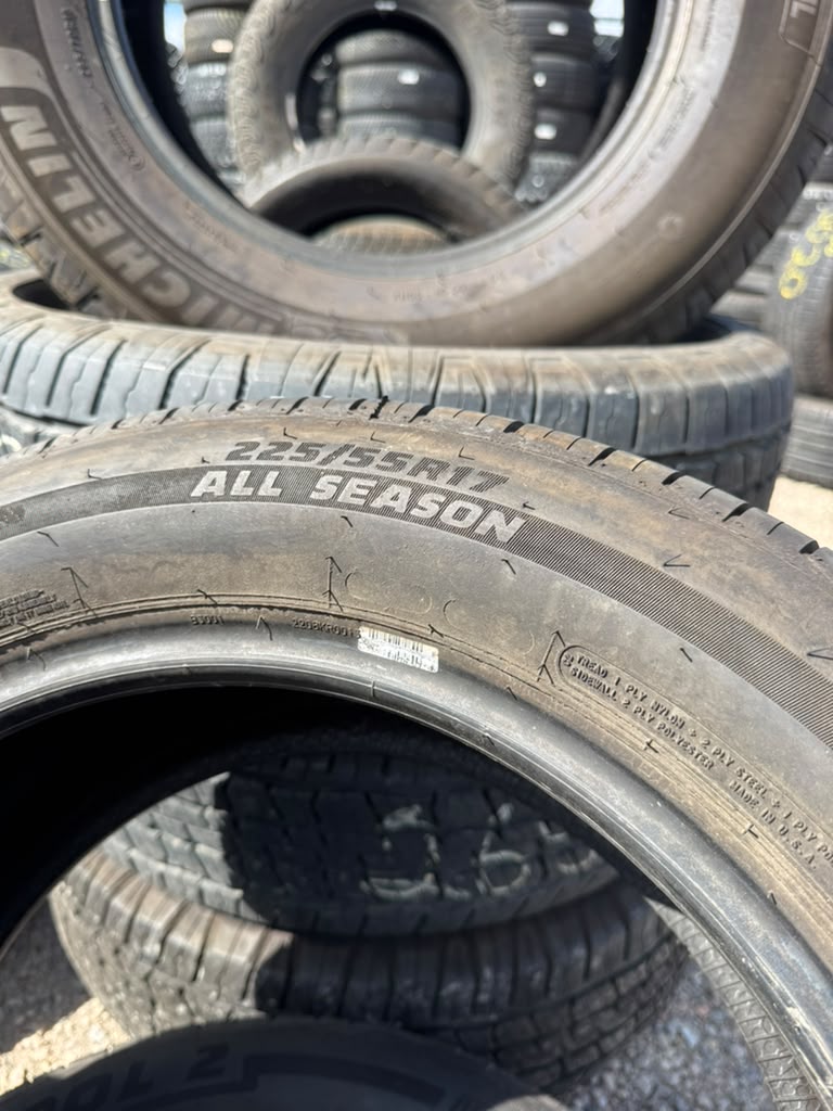 225/55R17 Pair (2 Used Tires) DeanTires Road Control 2