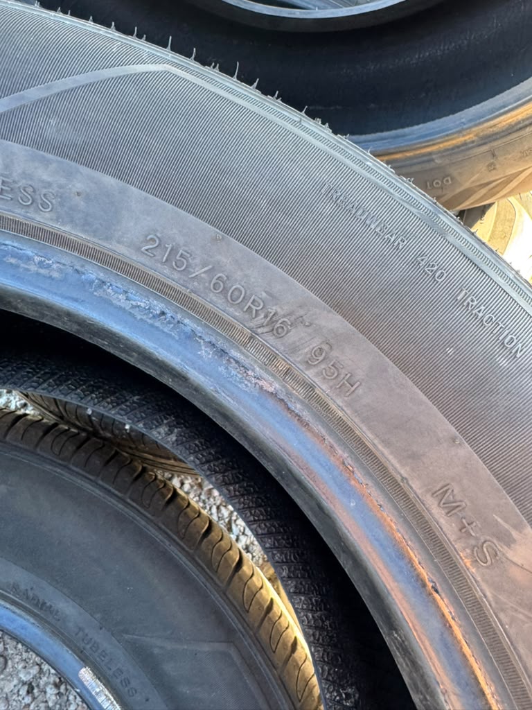 215/60R16 Pair (2 Used Tires) Blackhawk Street-H HH11