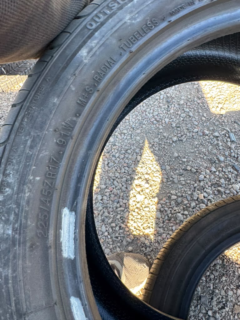 225/45R17 Pair (2 Used Tires) Kumho Ecsta LX