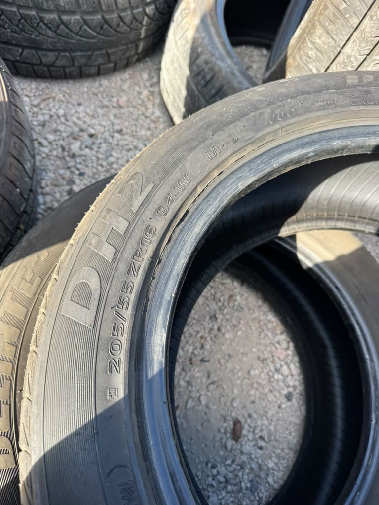 205/55R16 Pair (2 Used Tires) Delinte DH2