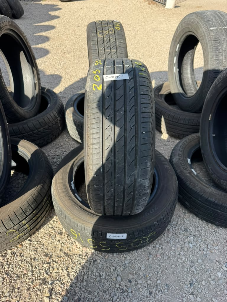 205/55R16 Pair (2 Used Tires) Delinte DH2