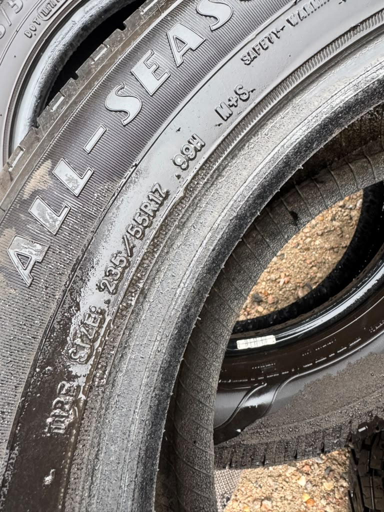 235/55R17 Pair (2 Used Tires) Goodyear Reliant