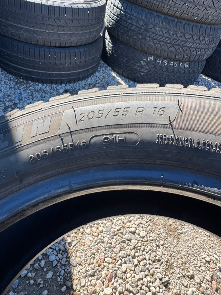 205/55R16 Pair (2 Used Tires) Michelin Cross Climate